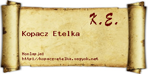 Kopacz Etelka névjegykártya